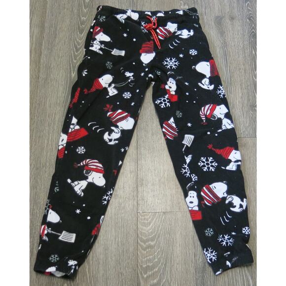 PEANUTS Snoopy Woodstock Fleece Pajama Pants Size XS 0/2 Winter Snowflakes Warm - Picture 1 of 8